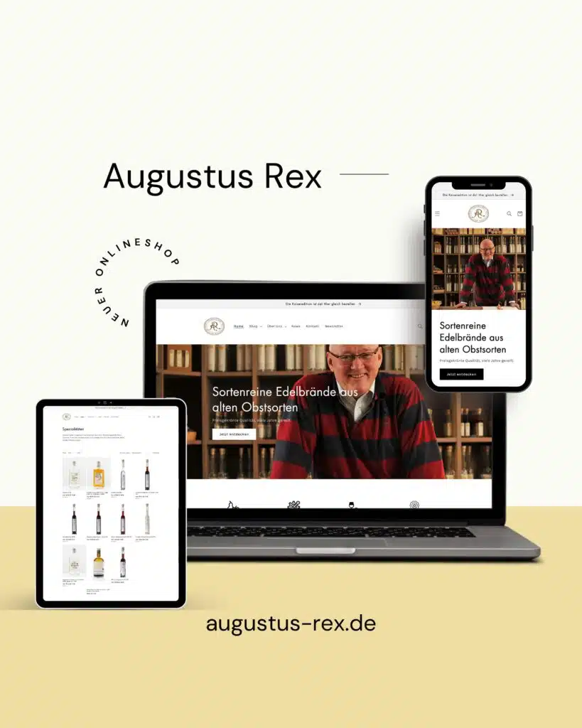 Mockup Website Projekt Augustus Rex