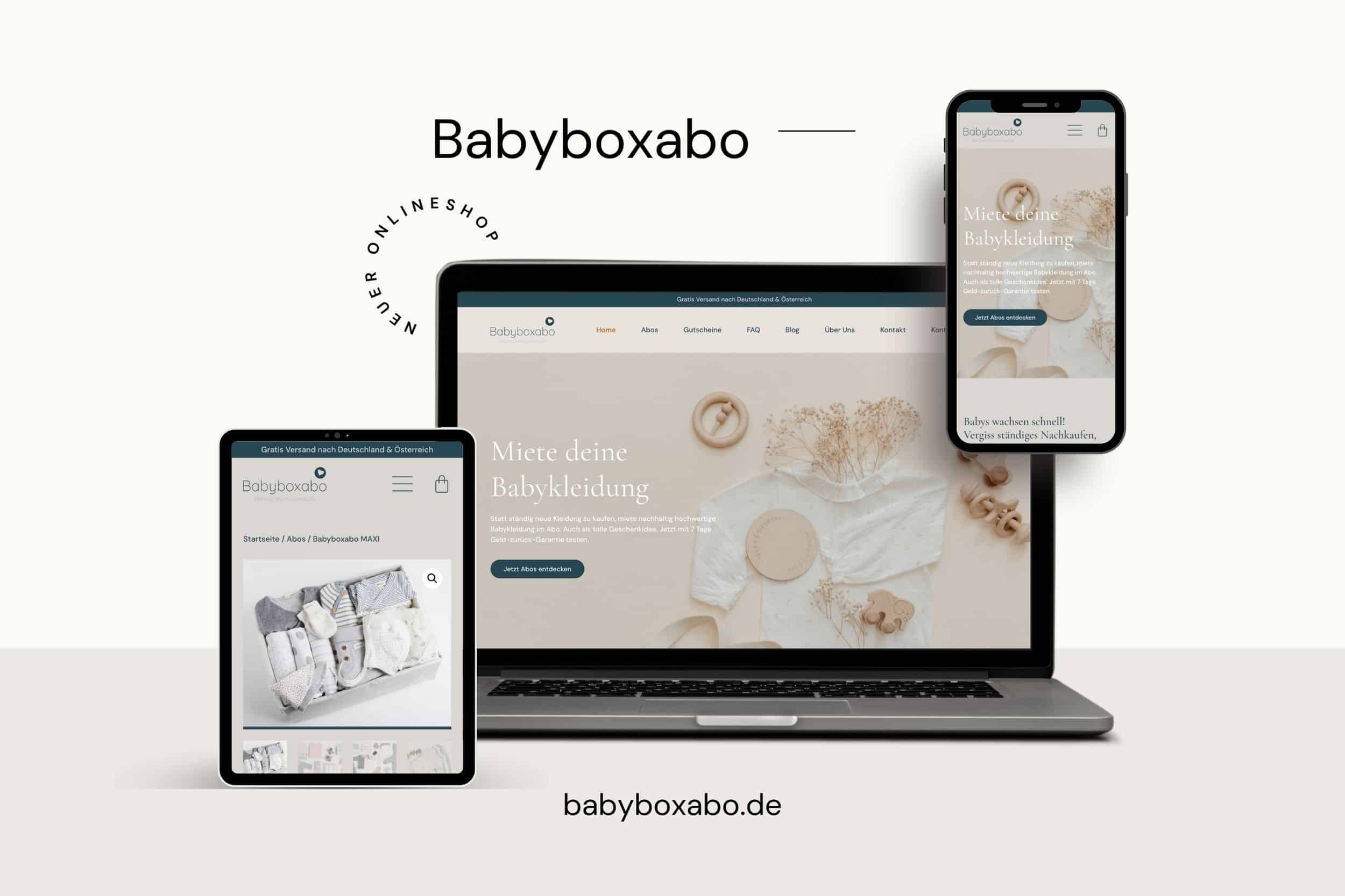 Website Mockup Onlineshop Babyboxabo
