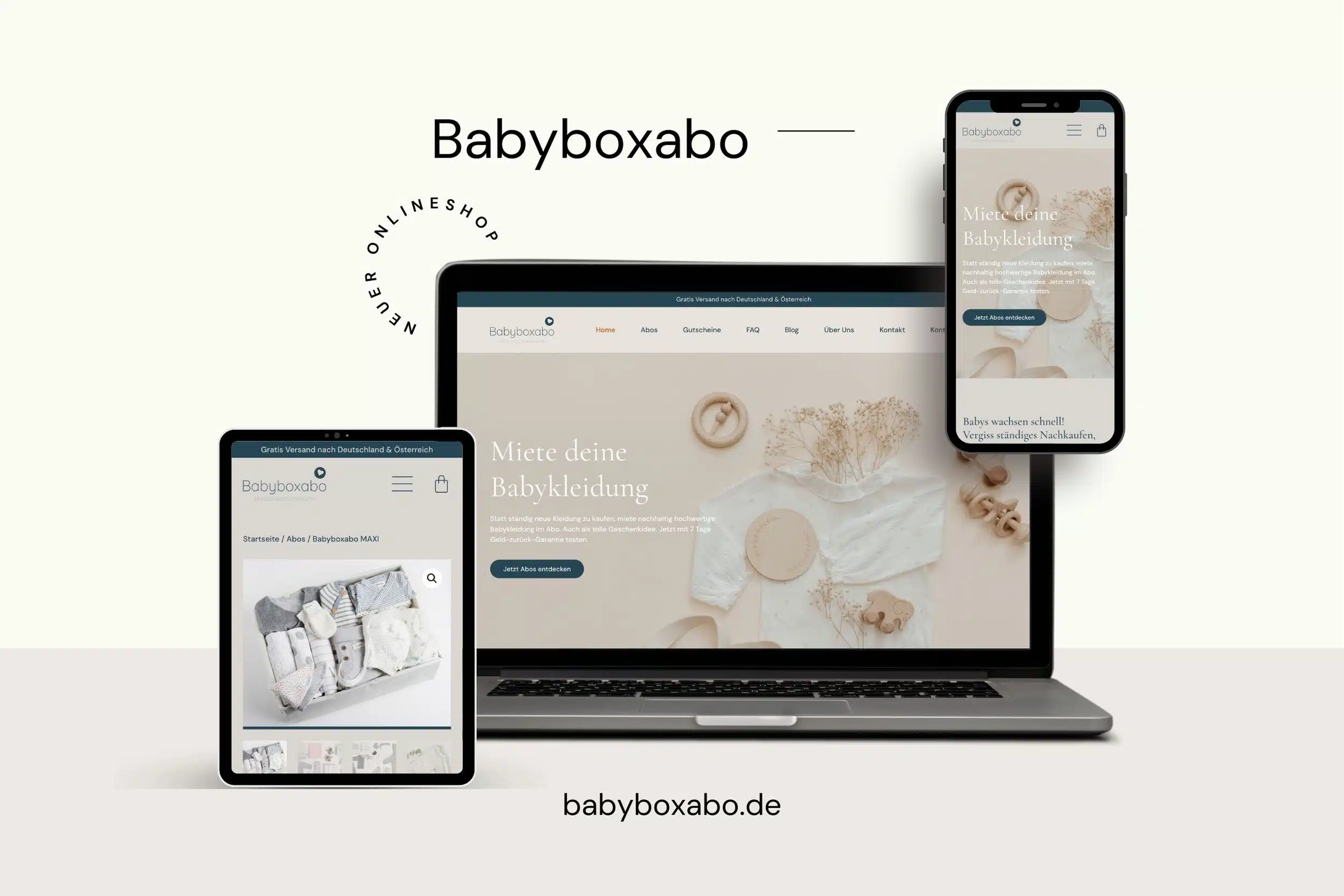 Website Mockup Onlineshop Babyboxabo