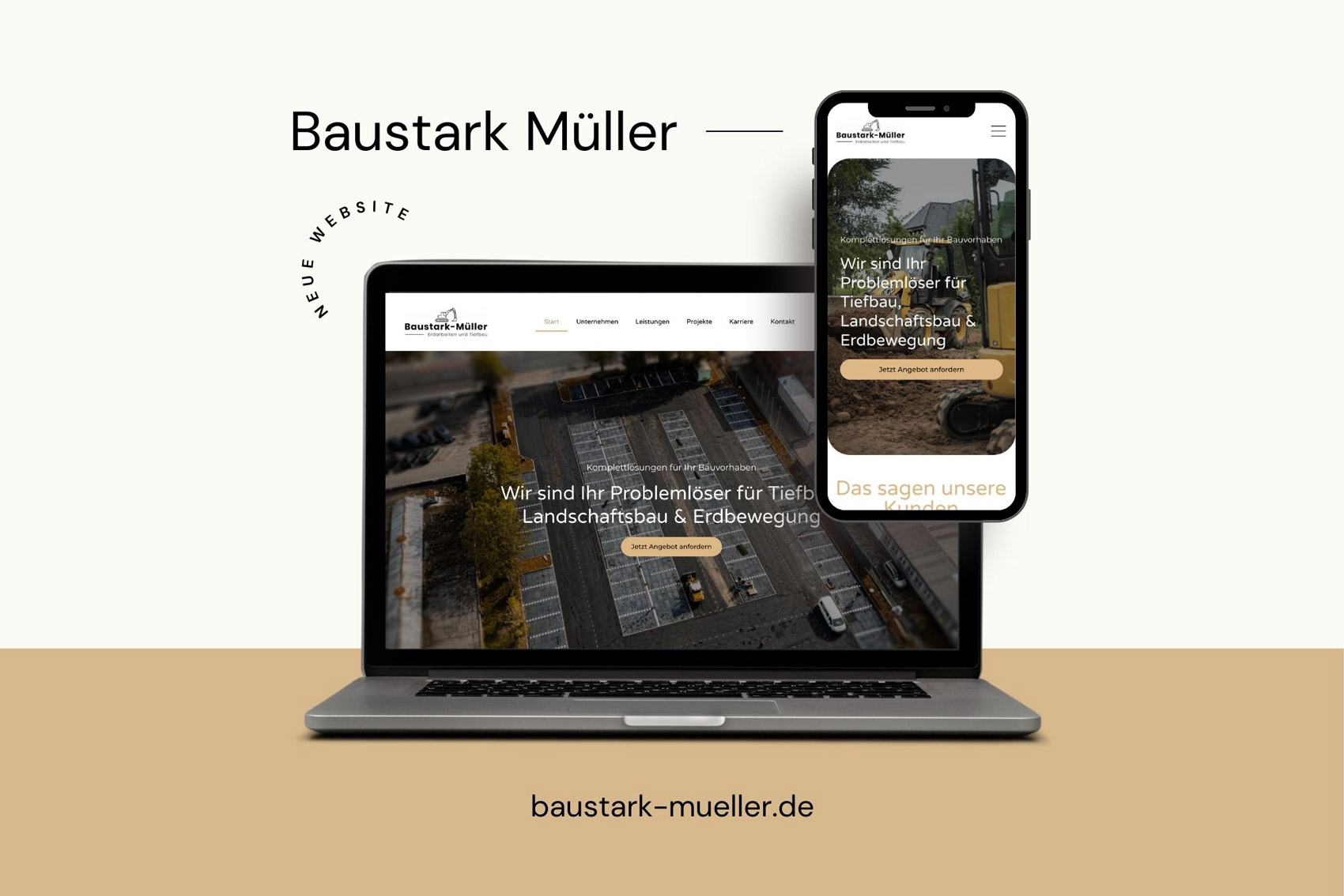 Website Mockup Baustark Müller - Deskless