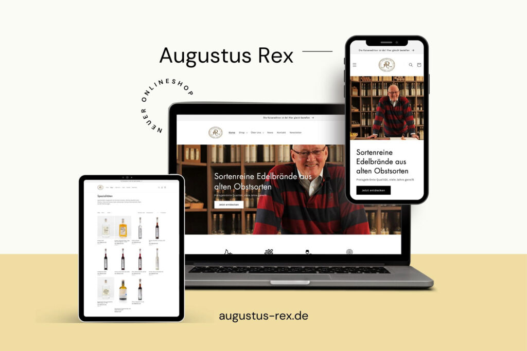 Mockup Website Projekt Augustus Rex
