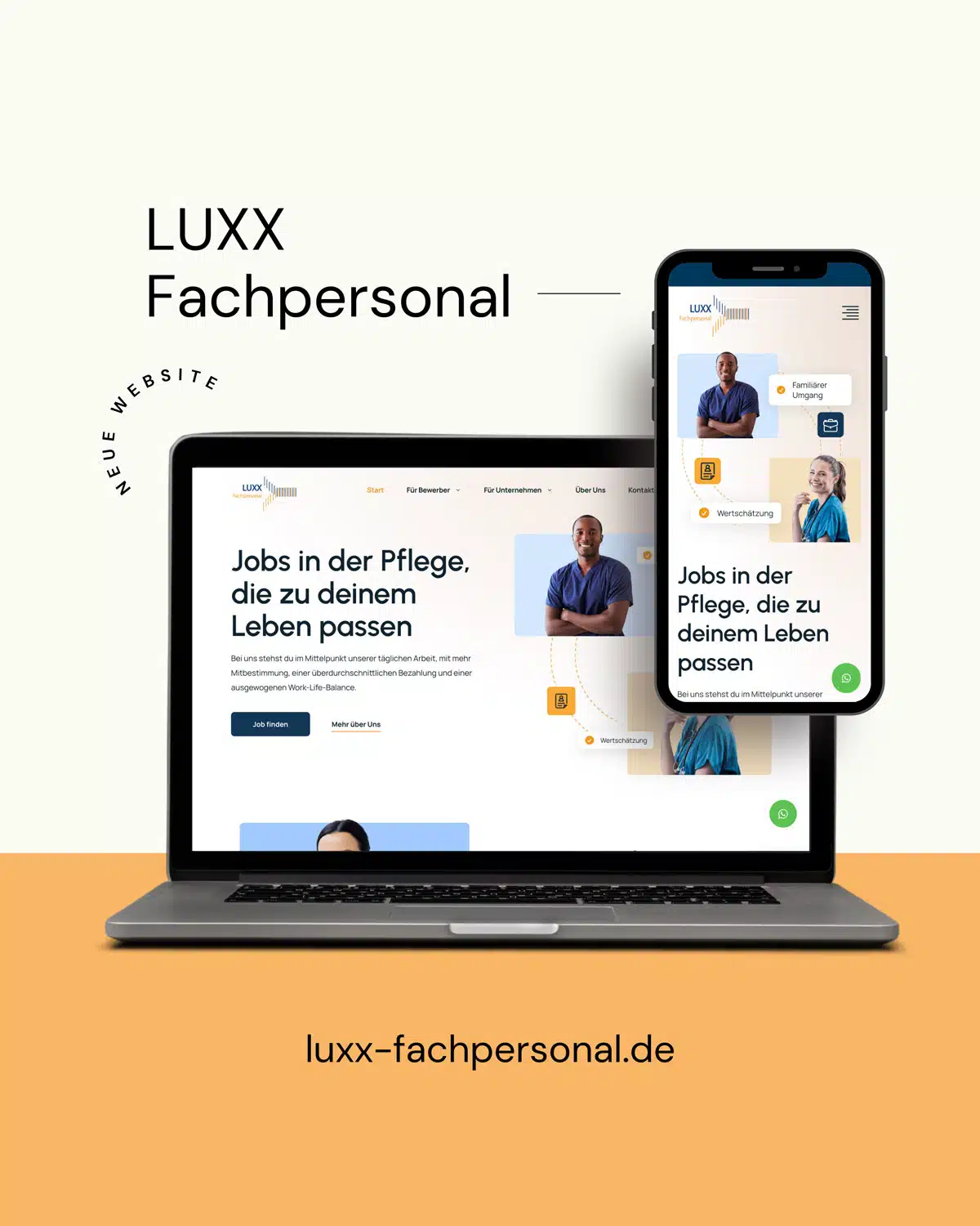 LUXX Fachpersonal neue Website Mockup